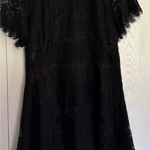 Blu Pepper Black Lace Long Sleeve Dress